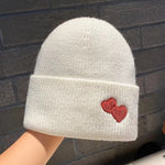 Embroidered Heart Beanie.