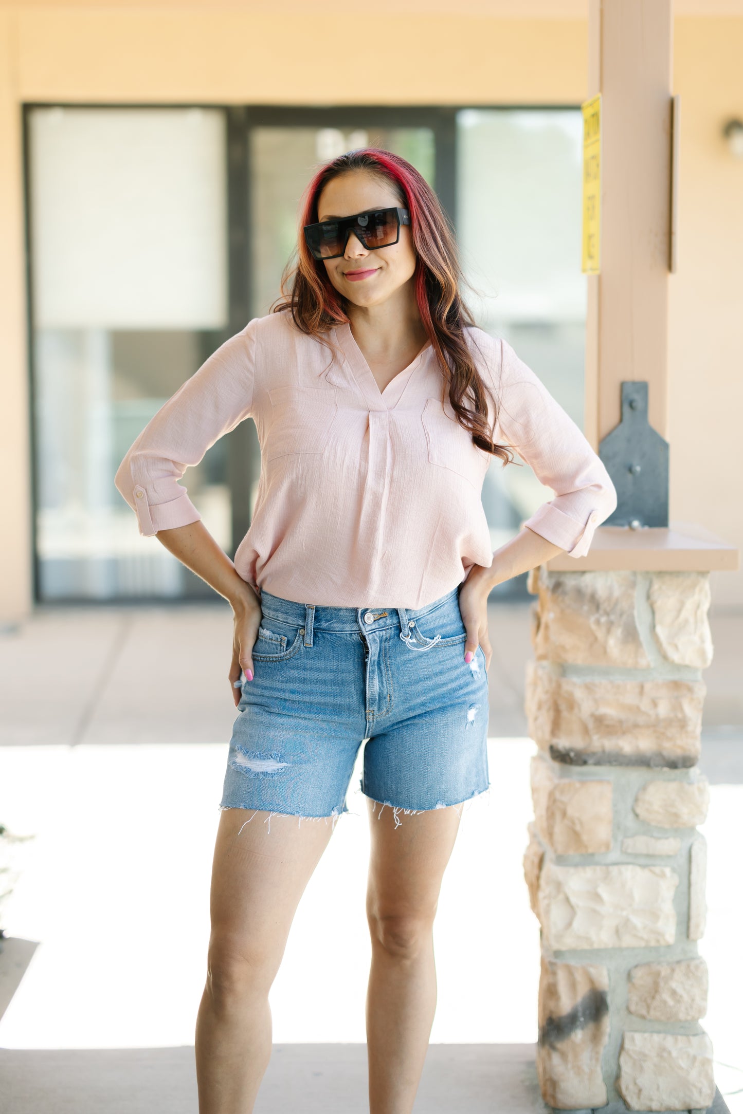 High Rise Denim Shorts