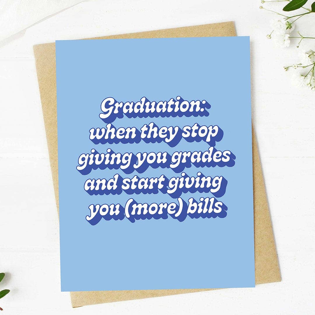 More Bills Funny Graduation Card / The Emerald Fox Boutique More Bills Funny Graduation Card / The Emerald Fox Boutique