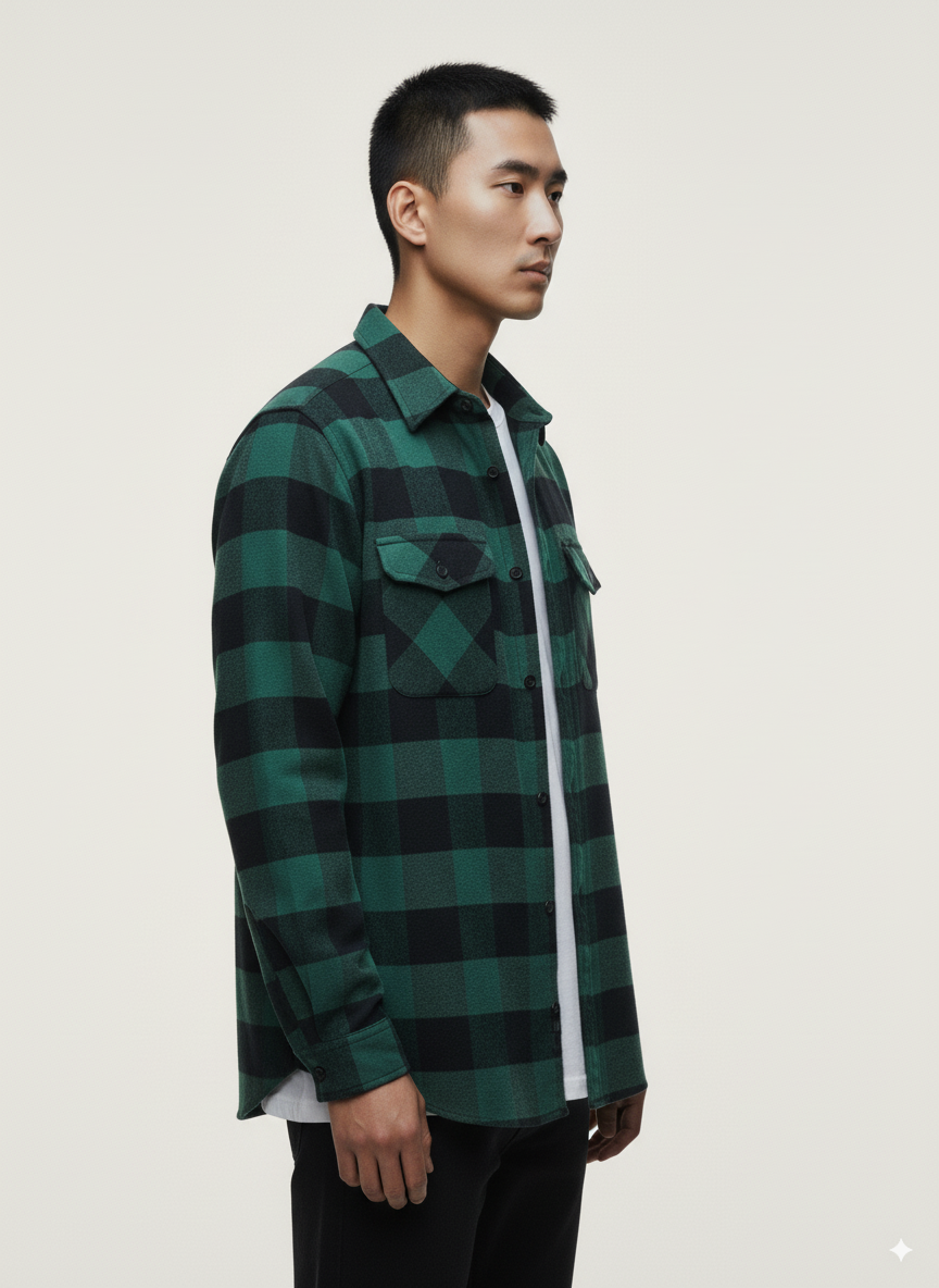 Flannel Long Sleeve Buffalo Plaid Shirt