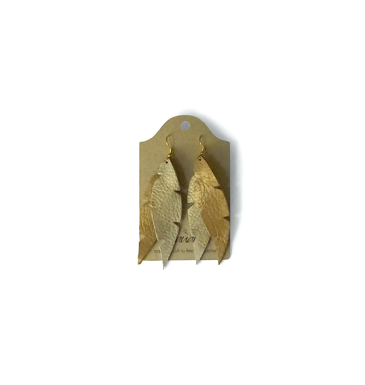 Dove Feather Earrings In Leather