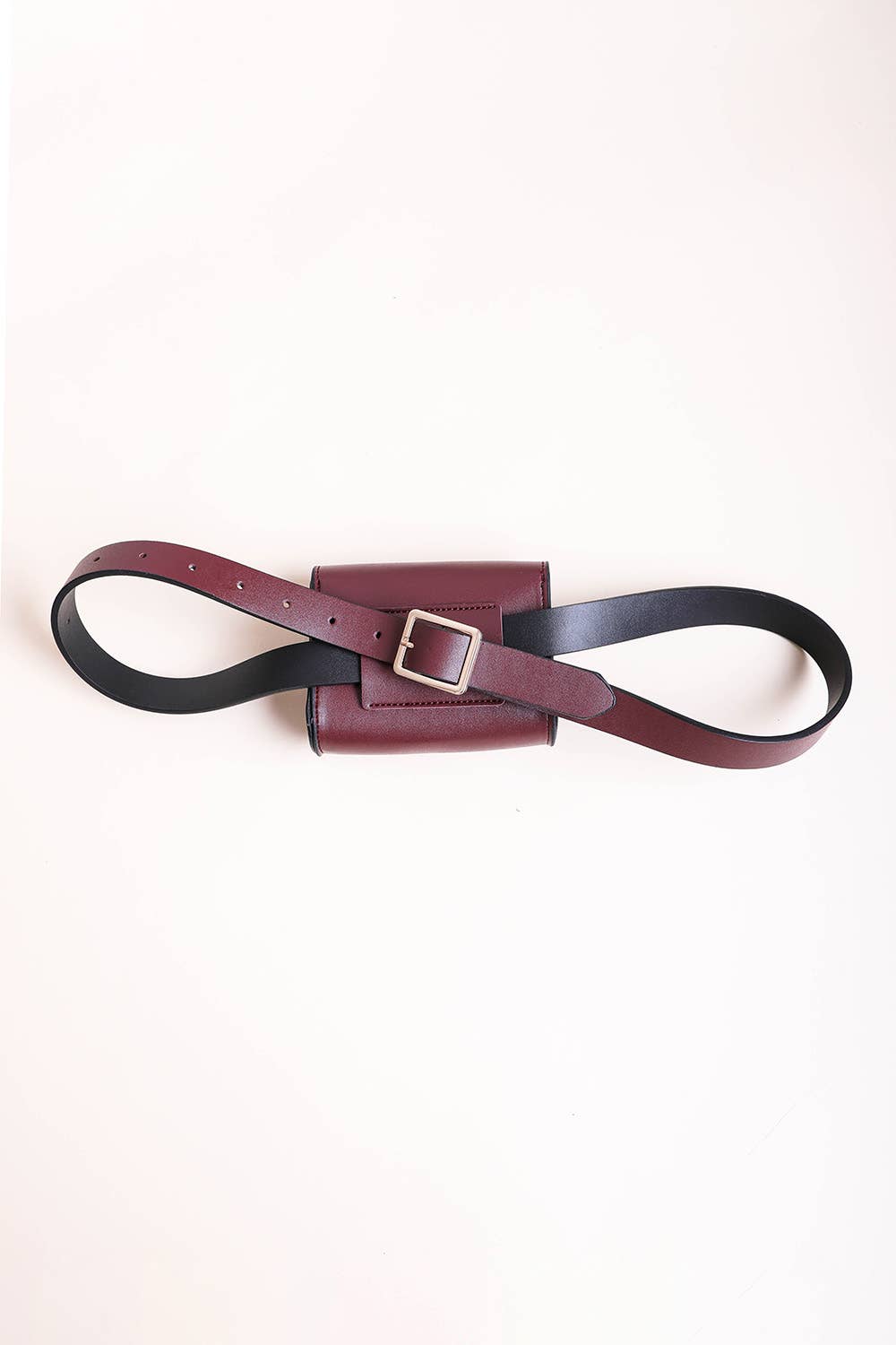 Versatile Mini Faux Leather Belt Bag w/Gold Chain