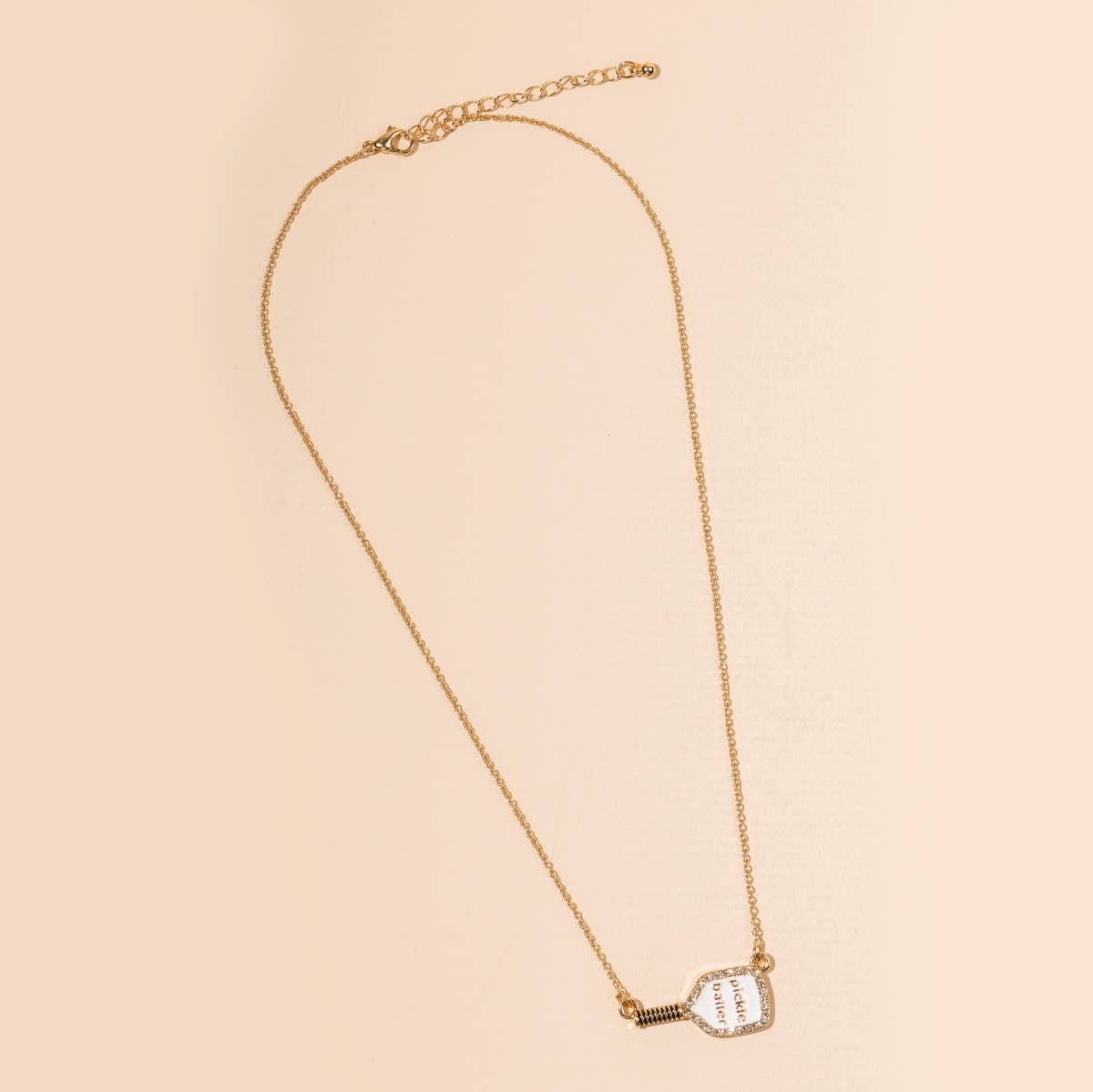 Enamel Pickle Baller 18K Gold Plated Short Necklace