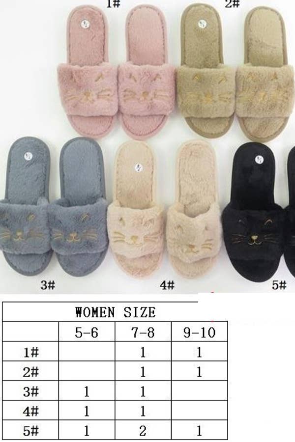 Meow Cozy Soft Indoor Open Toe Slipper