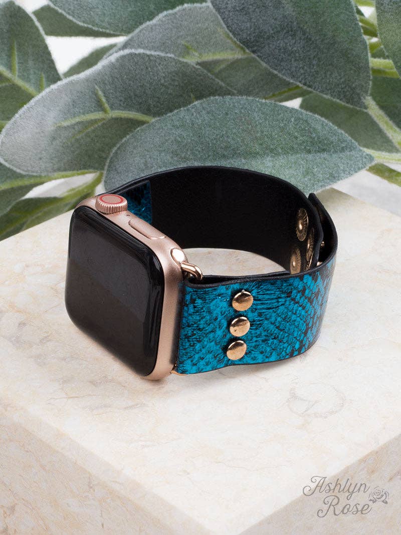 Snake, Rattle, & Roll Leather Smart Watch Band