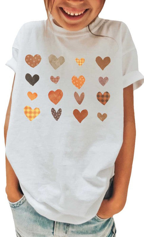 Plaid Heart Grid Girls T-Shirt