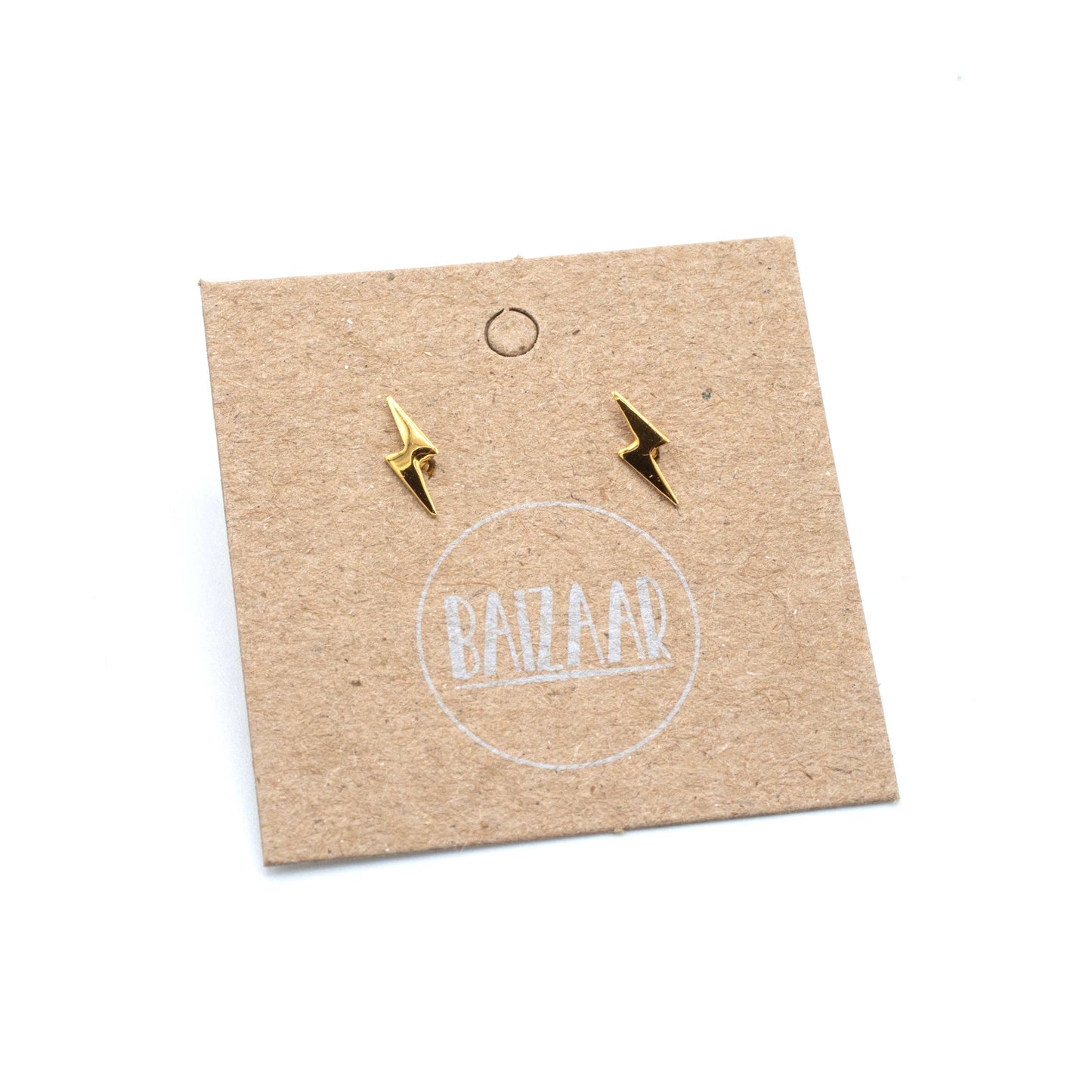 Sterling Silver & Gold Plated Lightning Bolt Stud