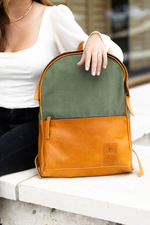 Sarbet Leather + Canvas Backpack.