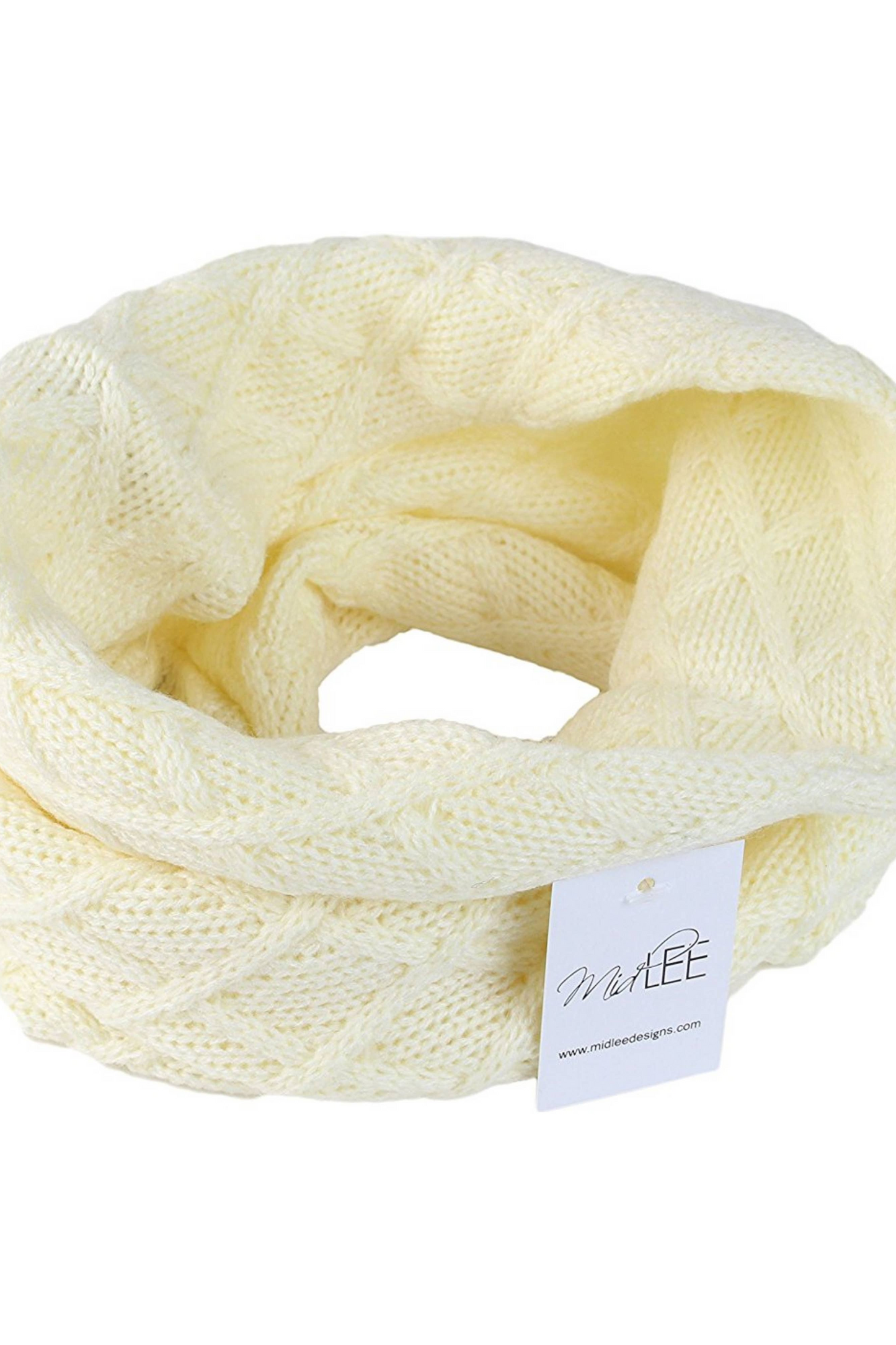 Midlee Cream Knit Infinity Scarf for Dogs.