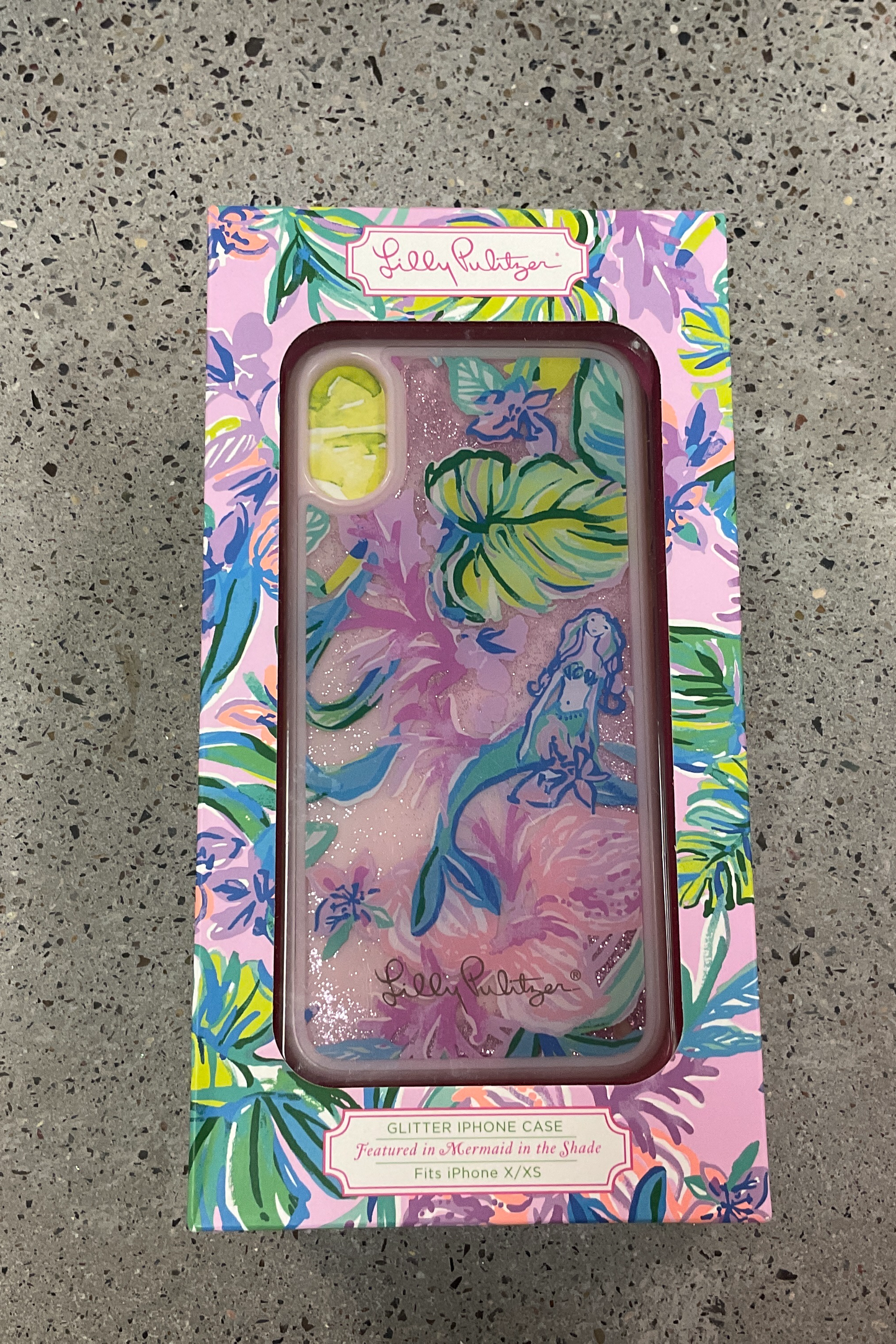 Lilly Pulitzer IPhone Glitter case X/XS Mermaid in the Shade.