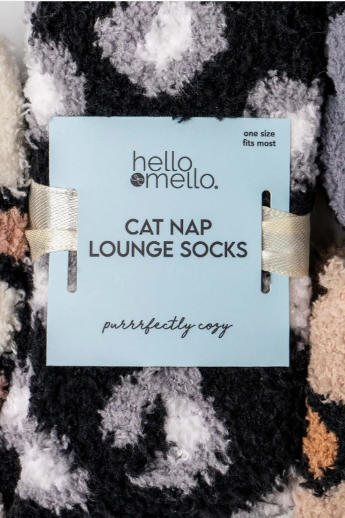 Hello Mello Cat Nap Lounge Socks.
