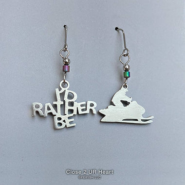 I'd Rather Be Snowmobiling Earrings.