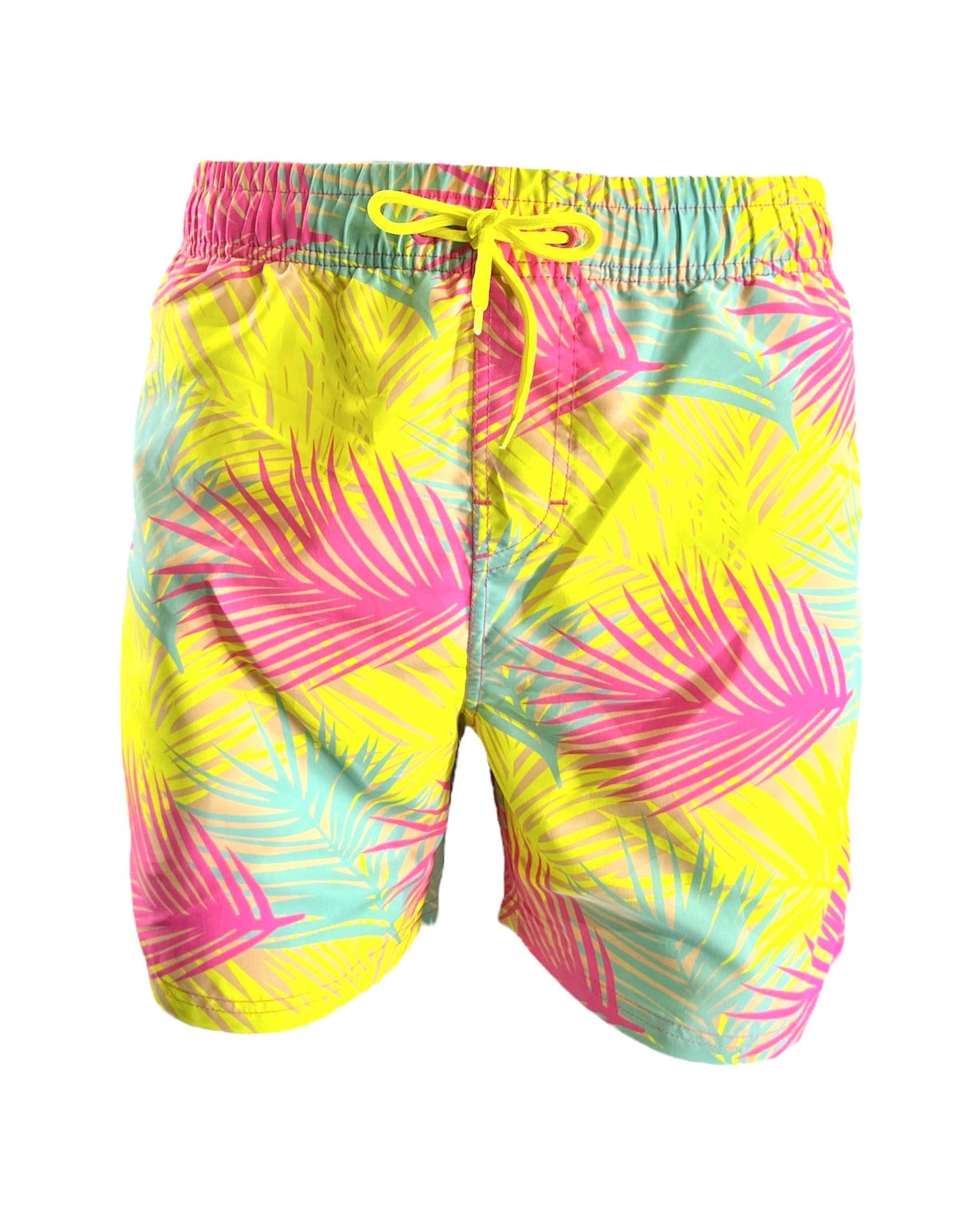 Men's Swim Shorts-Neon Multi Palms.