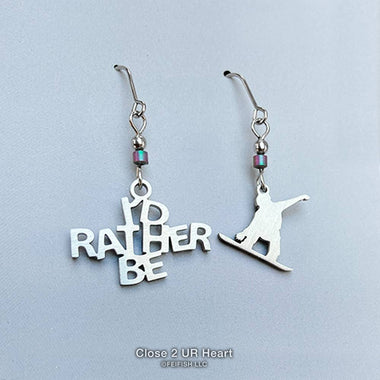 I'd Rather Be Snowboarding Earrings.