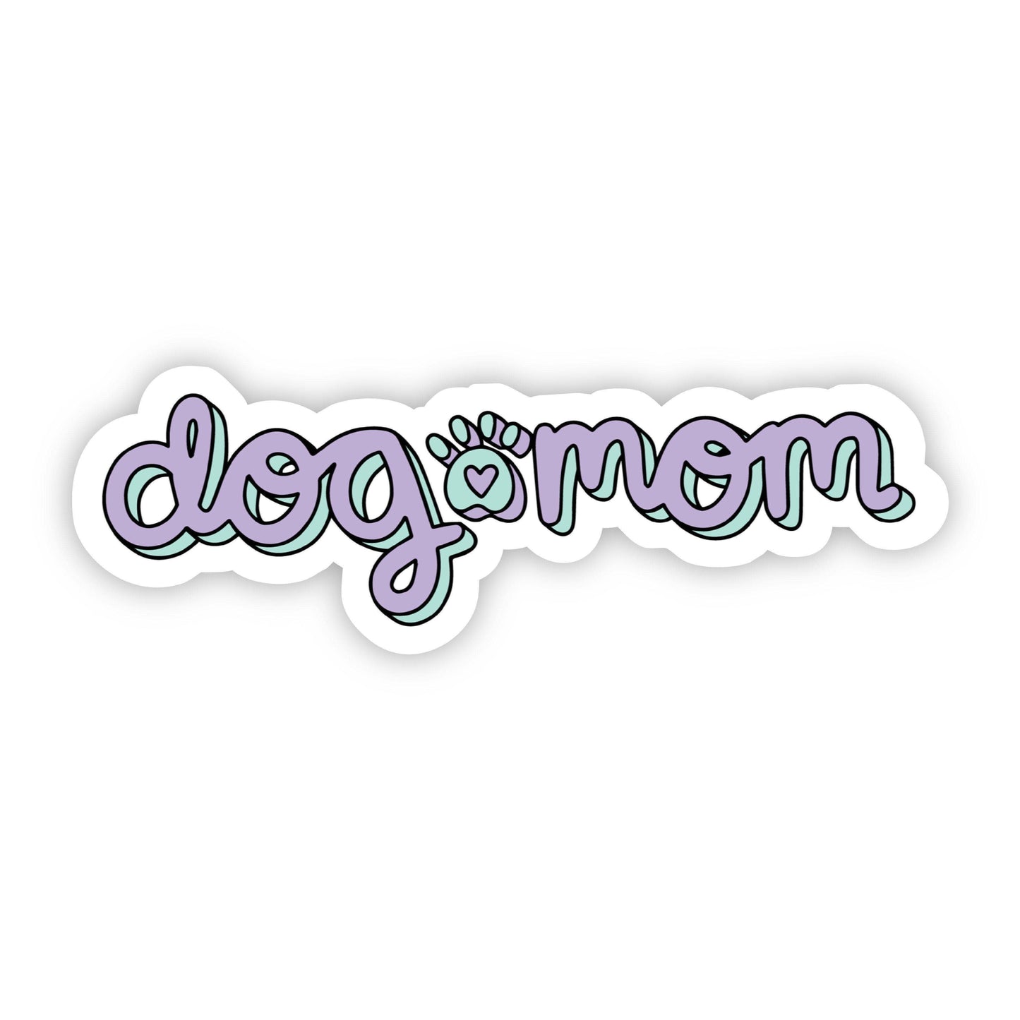 Dog Mom Purple Lettering Sticker.