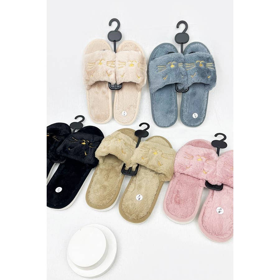 Meow Cozy Soft Indoor Open Toe Slipper