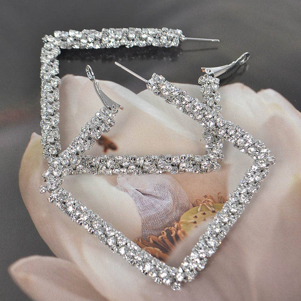 Big Square Glitter Earring