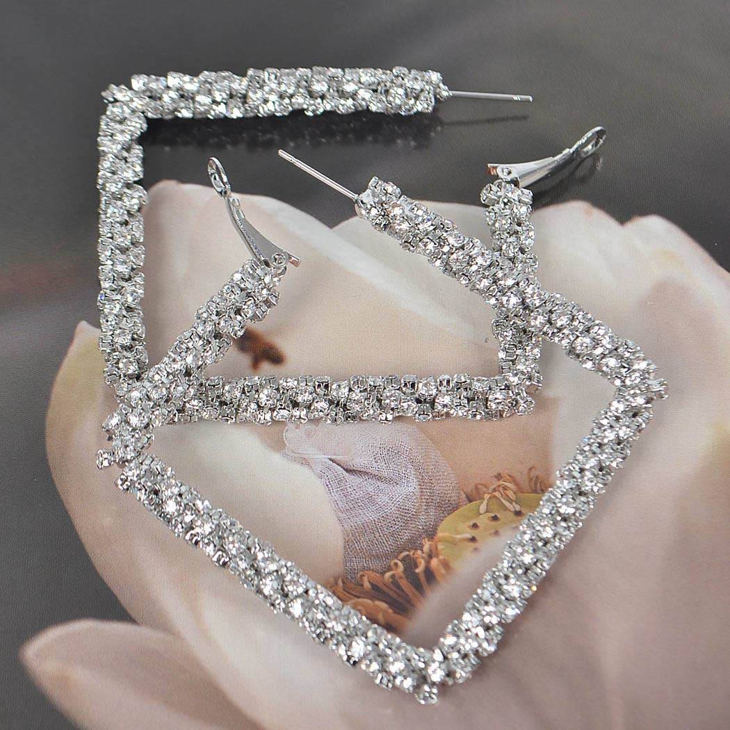 Big Square Glitter Earring