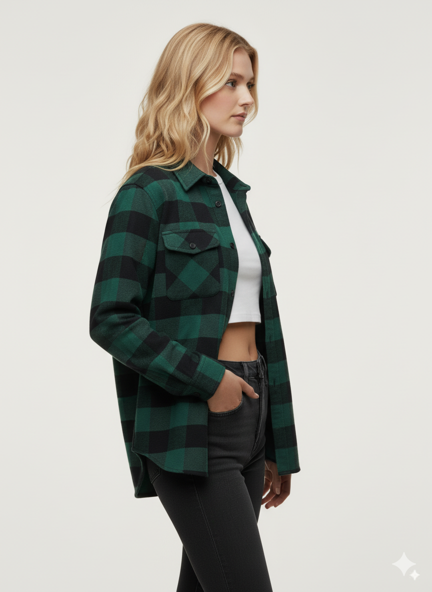 Flannel Long Sleeve Buffalo Plaid Shirt