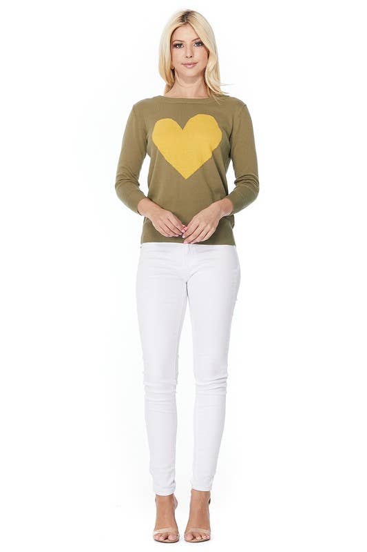 Love Heart Crew neck Pullover Sweater