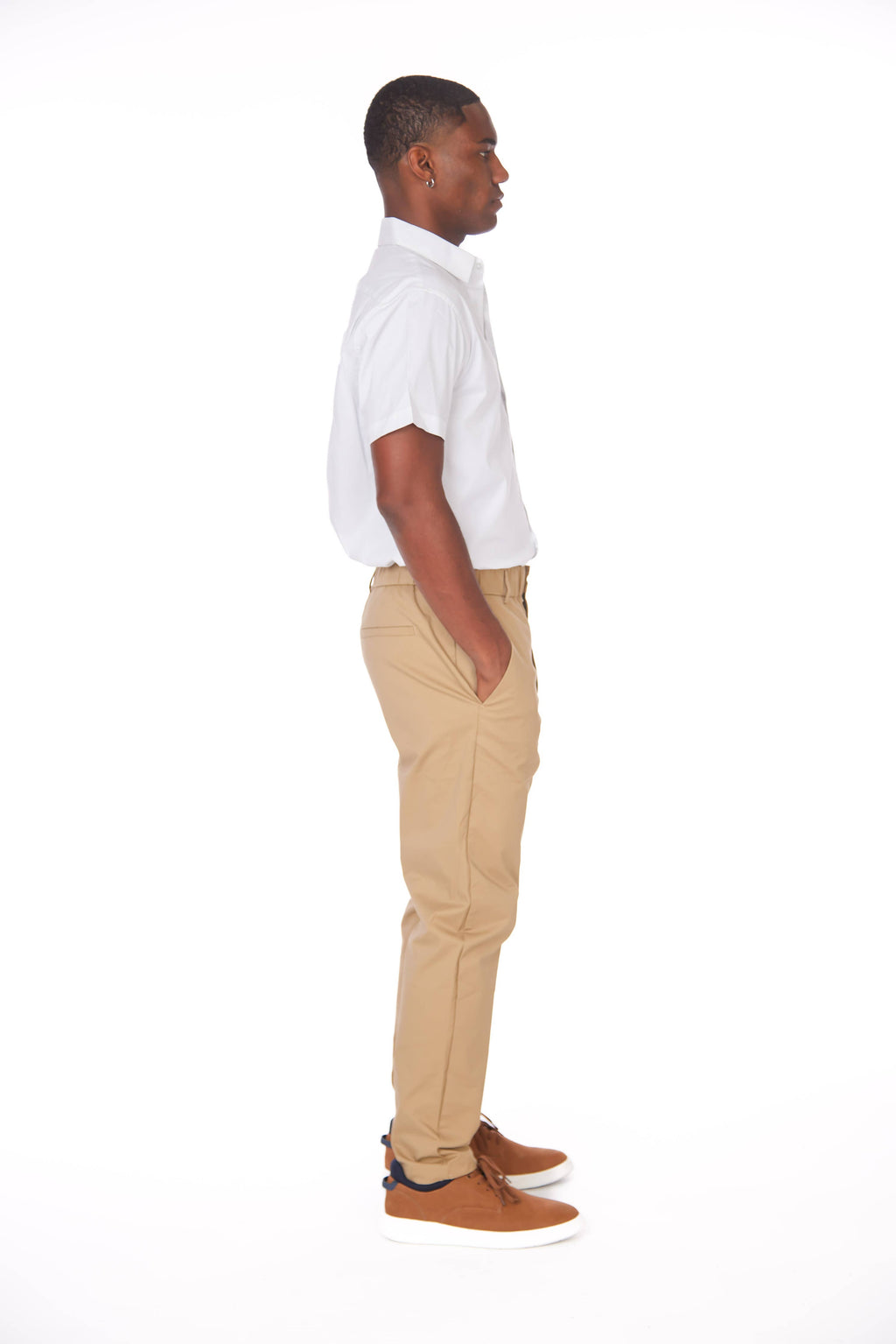 Men's Cotton Stretch SS Solid Shirt