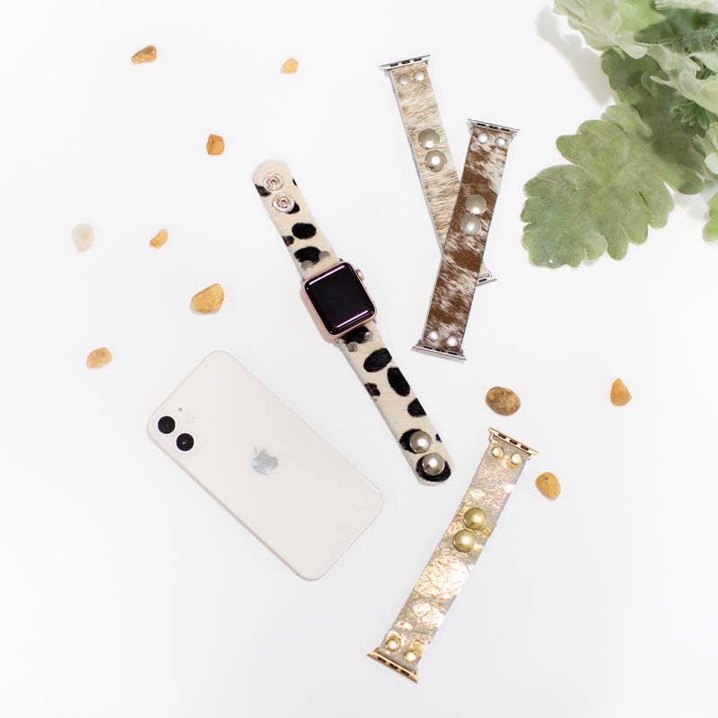 Apple Watch Band | Leather & Cowhide Fur Replacement Strap