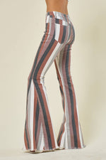 Western Multi Stripe Bell Bottom Jeans