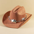 Turquoise Concho Chain Band Western Cowboy Hat