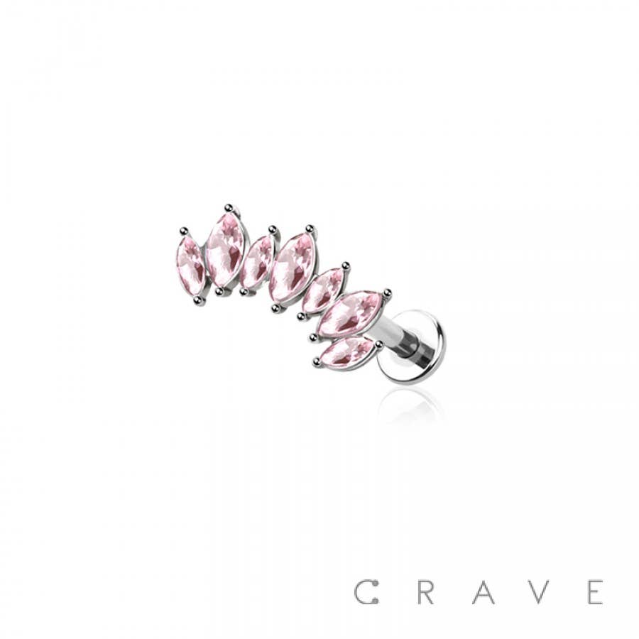 CZ Marquise Cut Moissanite Curve Cartilage Earring