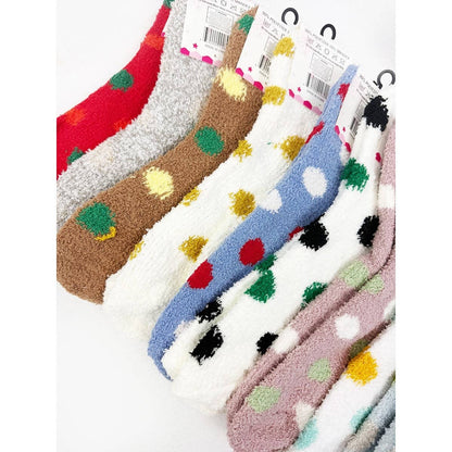 Polka Dot Winter Fuzzy Socks