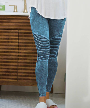 Plus size Mineral wash Full length leggings