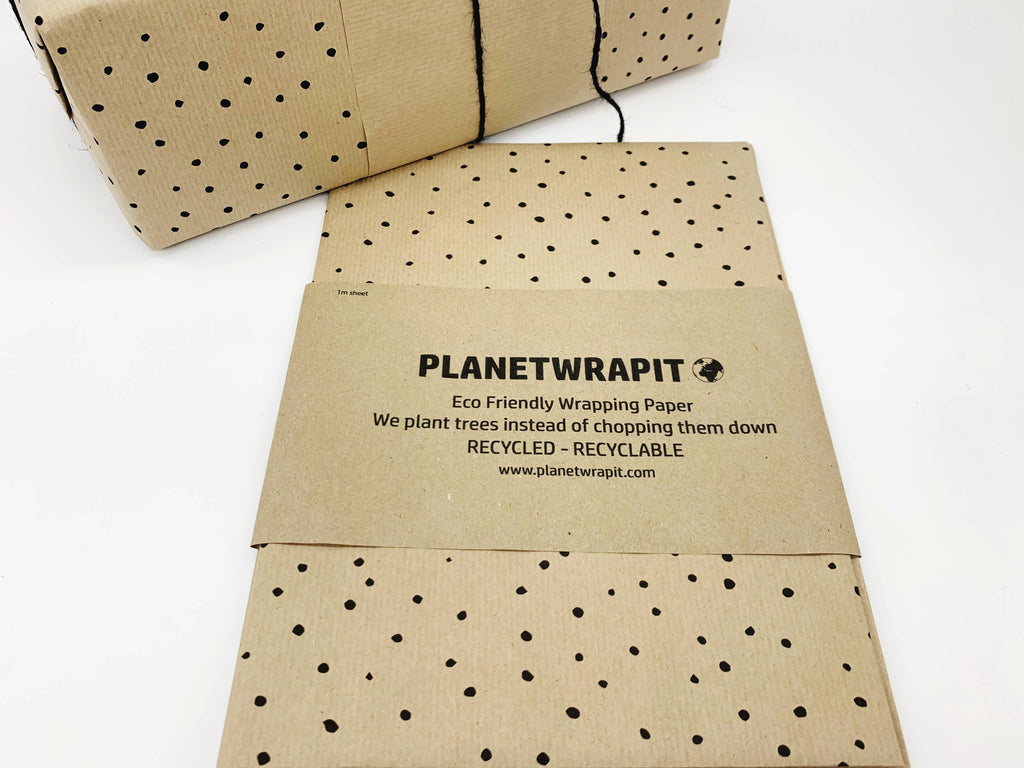 Dots Recycled Eco Kraft Wrapping Paper