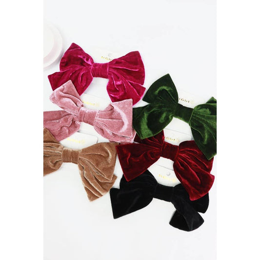 Large Velvet Bow Hair Clips