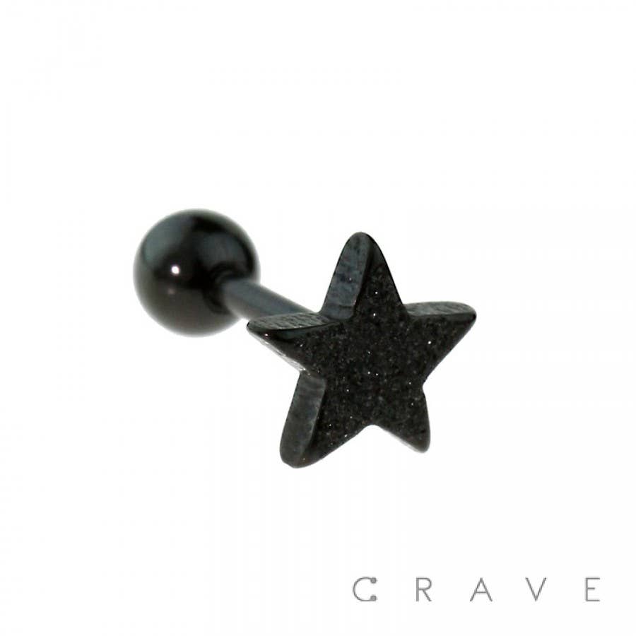 Sandblast Star Cartilage/Tragus Bar
