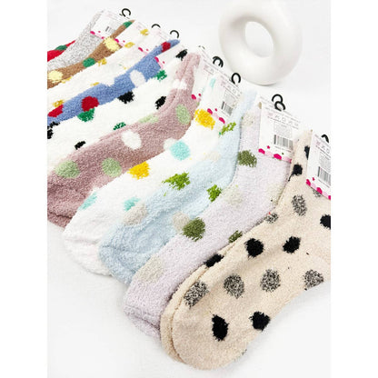Polka Dot Winter Fuzzy Socks