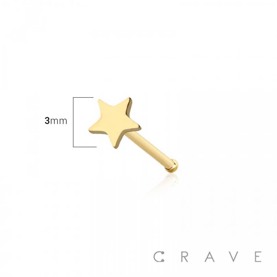 Star Flat Head Nose Bone