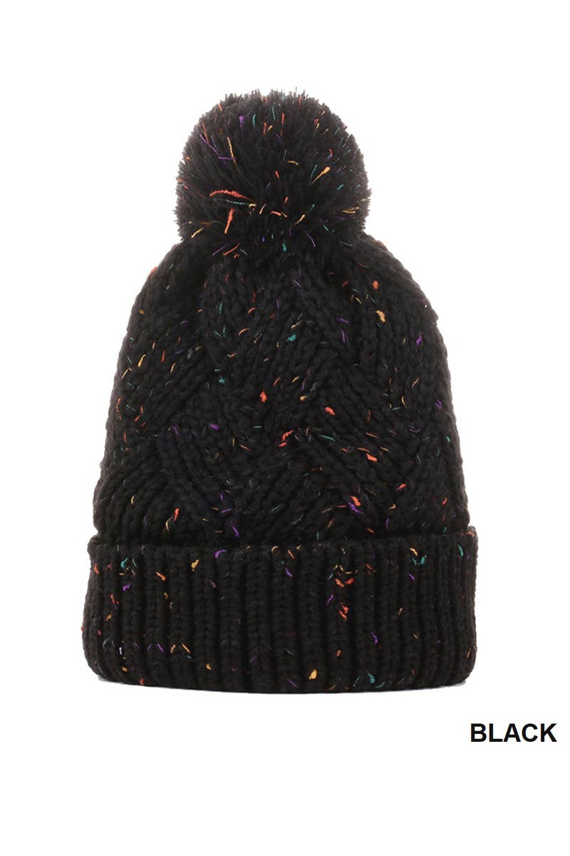 Speckled Pom Pom Beanie