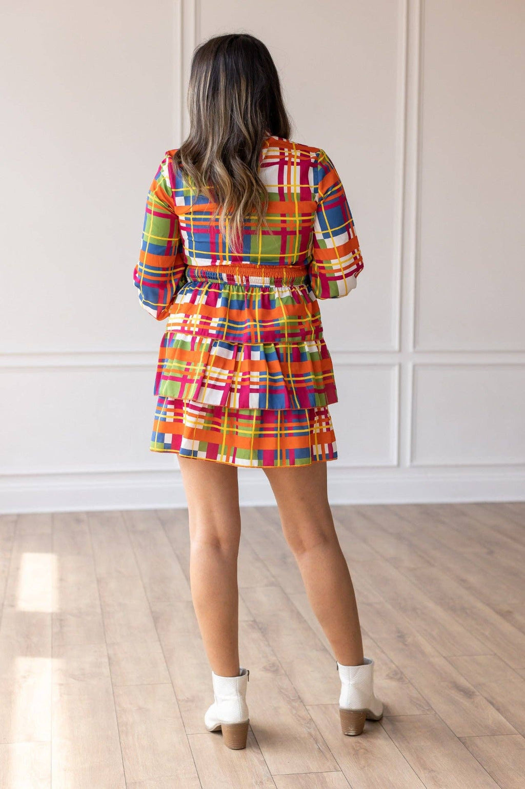 Keep On Charming Plaid Dress: Multi / Small
