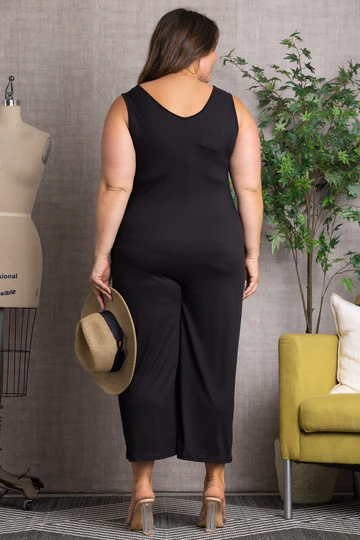 Sleeveless Wide Leg Plus Size Jumpsuit