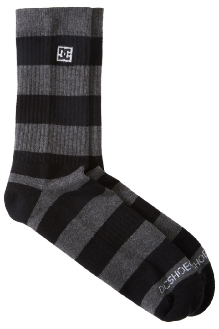 DC Shoes Men's Stripe 2-Pack Crew Socks