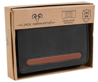 Jack Abrahams Goat Nappa Leather Tri-Fold Wallet