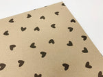 Black Hearts Recycled Eco Kraft Wrapping Paper