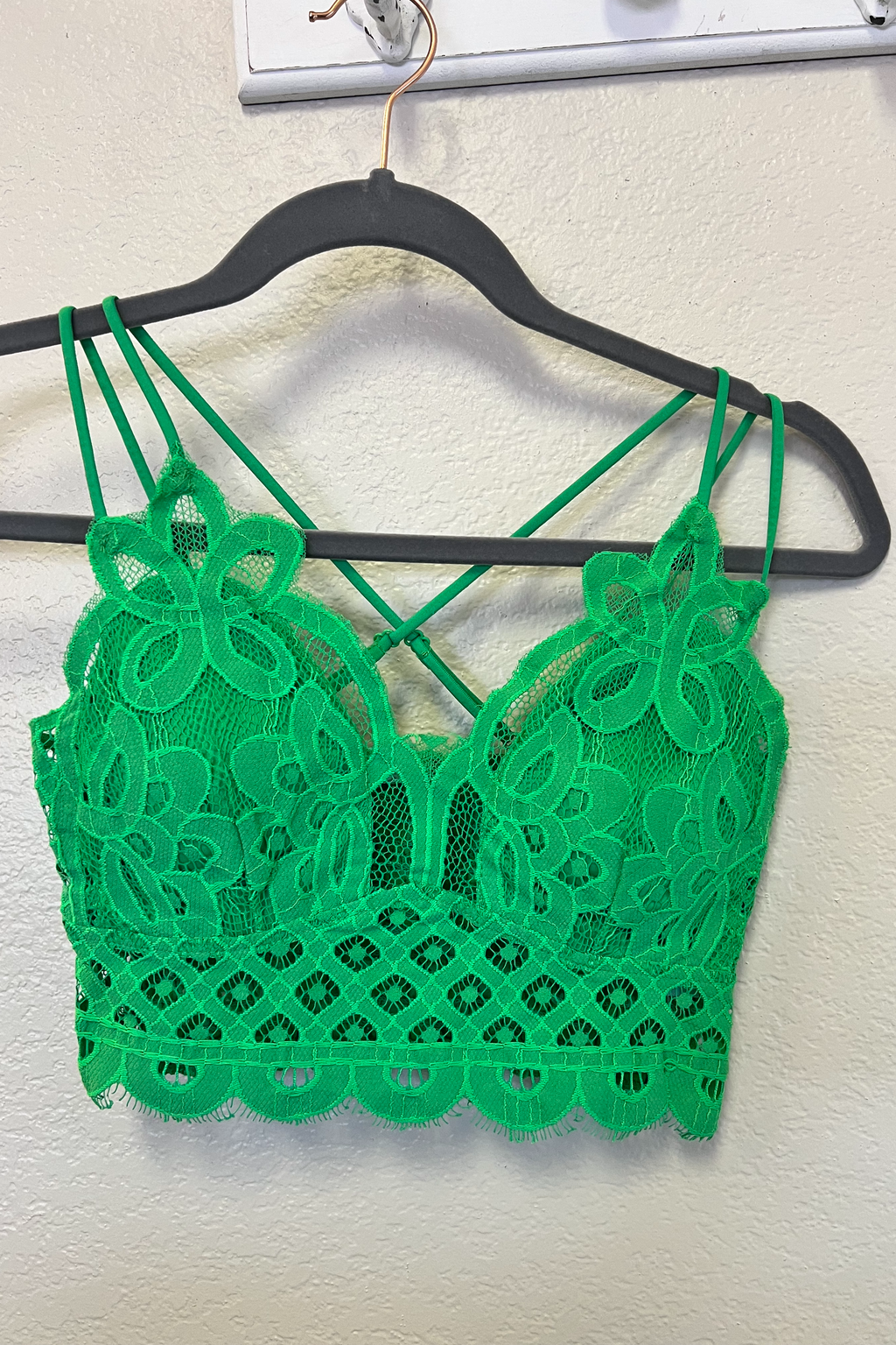 Crochet Lace Bralette with Bra Pads.