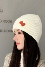 Embroidered Heart Beanie