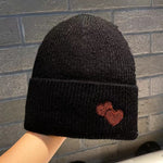 Embroidered Heart Beanie