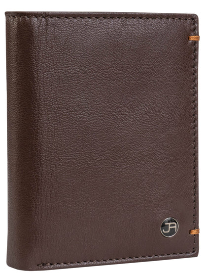 Jack Abrahams Goat Nappa Leather Bi-Fold Wallet w/Zipper Pocket