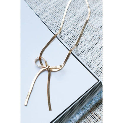 Gold or Silver Chain Bow Necklace