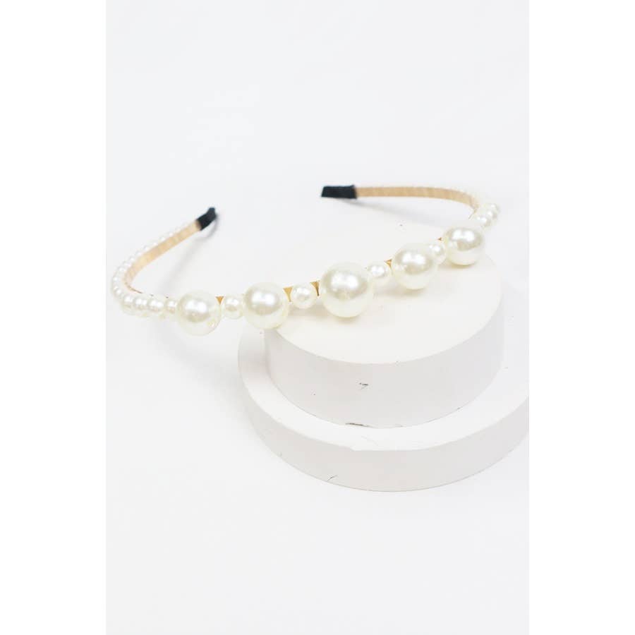 Big Pearl Top Metal Headband