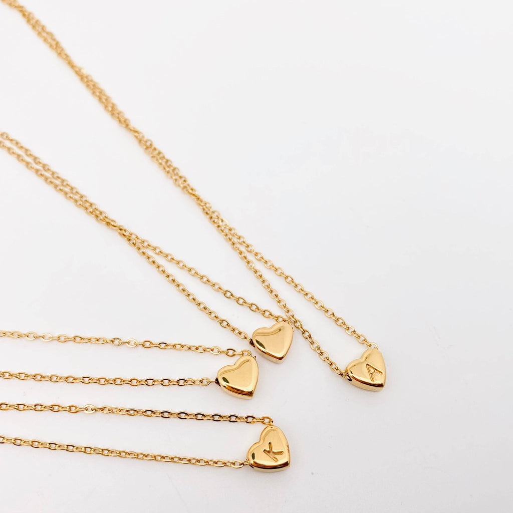 Heart-shaped Alphabet Pendant Necklace