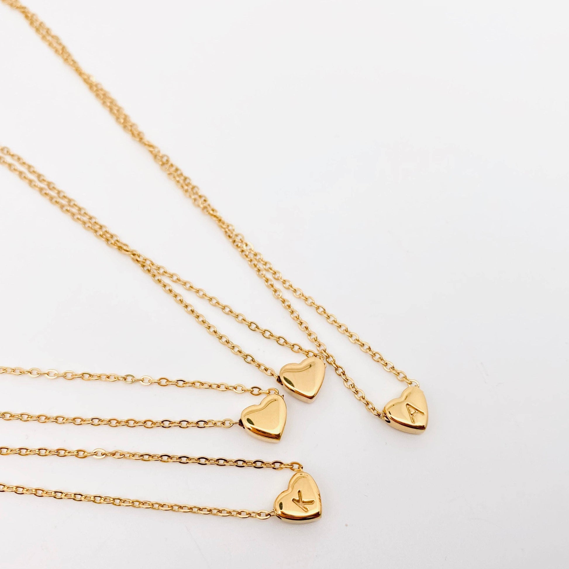 Heart-shaped Alphabet Pendant Necklace